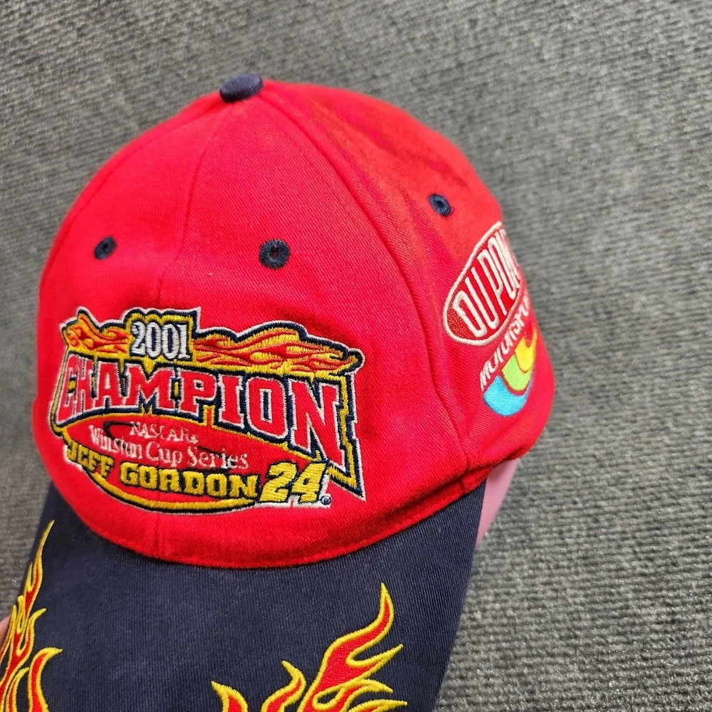 Vintage Nascar Hat Adult Strapback Flame Bill Winston‎ Cup Jeff Gordon Y2K